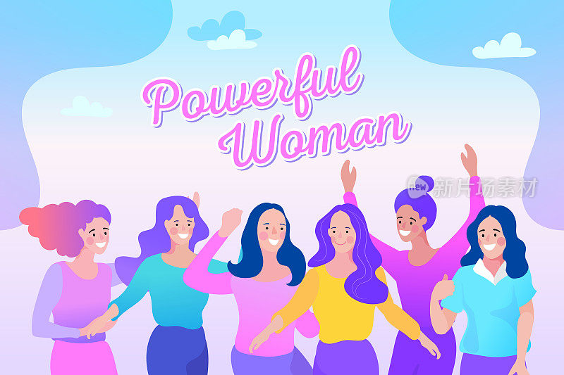 Women empowerment movement pattern. International women´s day graphic in vector. Female, Heroine, People, Feminism